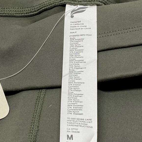 Fabletics Zone High Waisted Leggings Women’s Medium 7/8 Pink Olive Green NWT - Picture 3 of 10